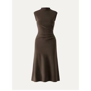 OGL Mockneck Tucks Midi Dress NWT SIZE XS